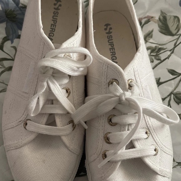 Superga 2790 Cotu Women's Lace Up Canvas Platform Trainers In White Size 38 - Picture 5 of 10